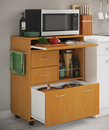 Bild 2 von VCM Küchenrollwagen mit ausziehbarer Arbeitsfläche & 3 Schubladen "Kicha" Buche