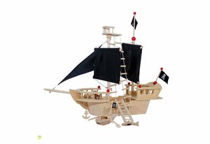 ESTIA Holzspielwaren Spielzeug-Schiff »Piratenschiff inkl. Zubehör«