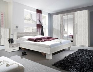 Feldmann-Wohnen Schlafzimmer-Set »VERA«, (Set, 4-tlg., bestehend aus: - einem 4-türigen Kleiderschrank, - einem Doppelbett und - 2 Nachtkonsolen), geräumig, 180 x 200 cm