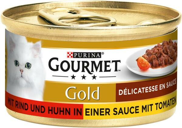 Bild 1 von Gourmet Gold mit Rind & Huhn in Sauce mit Tomaten