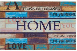 Fußmatte »Home love«, Home affaire, rechteckig, Höhe 6 mm, In und Outdoor geeignet, mit Spruch, Schrift Design, Robust, Pflegeleicht, Rutschfest, Schmutzfang