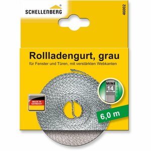 Schellenberg Rollladengurt Mini 14 mm 6 m Grau