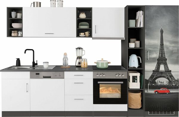 Bild 1 von HELD MÖBEL Küchenzeile »Paris«, mit E-Geräten, Breite 310 cm, mit großer Kühl-Gefrierkombination