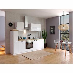 Respekta Küchenzeile/Küchenblock KB250WW 250 cm Weiß