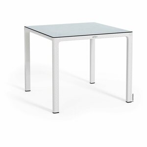 Esstisch mit HPL-Platte Weiß 90 x 90 cm