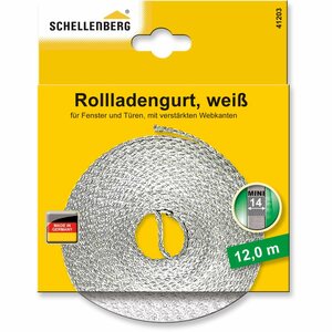 Schellenberg Rollladengurt Mini 14 mm 12 m Weiß