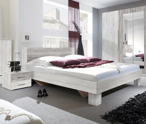 Feldmann-Wohnen Schlafzimmer-Set »VERA«, (Set, 3-tlg., Bestehend aus: - einem Doppelbett und - 2 Nachtkonsolen), geräumig, 160 x 200 cm