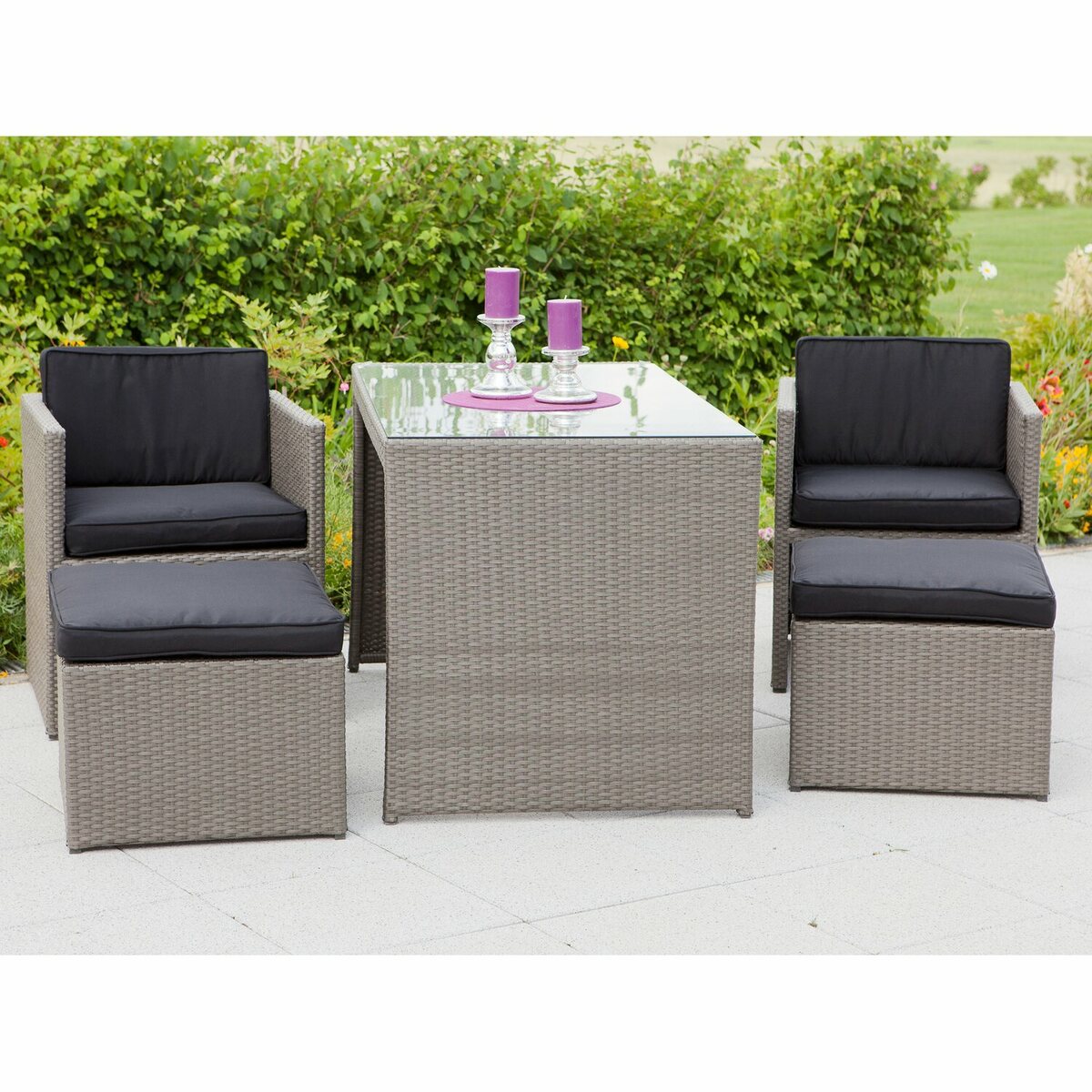 Bild 1 von Balkonmöbel Lounge-Set Merano Grau 11-teilig