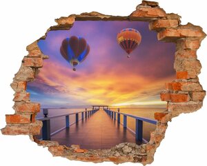 Conni Oberkircher´s Wandsticker »Balloons - Heißluftballon am Abendhimmel«, selbstklebend, Brücke, Entspannung, Sonnenuntergang