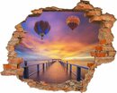 Bild 1 von Conni Oberkircher´s Wandsticker »Balloons - Heißluftballon am Abendhimmel«, selbstklebend, Brücke, Entspannung, Sonnenuntergang