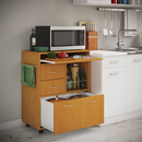 Bild 3 von VCM Küchenrollwagen mit ausziehbarer Arbeitsfläche & 3 Schubladen "Kicha" Buche