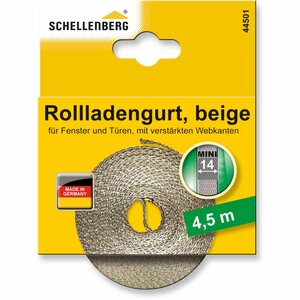 Schellenberg Rollladengurt Mini 14 mm 4,5 m Beige