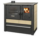 Bild 1 von Pro Termo doo Küchenherd Holzofen PANONIA mit Kacheln creme - 10,5 kW Dauerbrandherd - linke Version