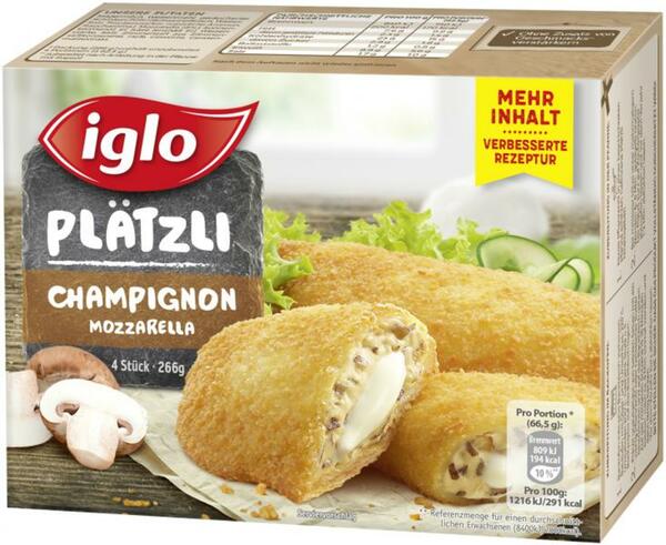 Bild 1 von Iglo Plätzli Champignon Mozzarella