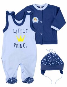 Baby Sweets Shirt, Strampler, Jäckchen, Mütze & Schühchen »3tlg Set Strampler + Shirt + Mütze Little Prince« (1-tlg)