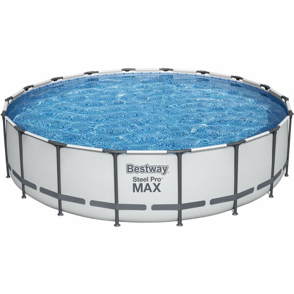 Bild 1 von Bestway® Steel Pro MAX  Frame Pool Komplett-Set Lichtgrau Ø 549 x 122 cm m. Filt