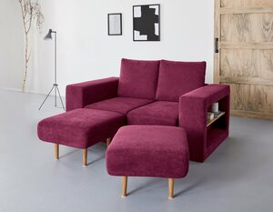 LOOKS by Wolfgang Joop 2-Sitzer »Looksvb«, Verwandlungssofa: aus Sofa wird Sofa mit 2 Hockern, mit Regalfunktion in beiden Armteilen