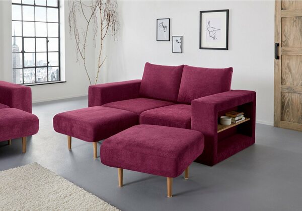 Bild 1 von LOOKS by Wolfgang Joop 2,5-Sitzer »Looksvb«, Verwandlungssofa: aus Sofa wird Sofa mit 2 Hockern, mit Regalfunktion in beiden Armteilen