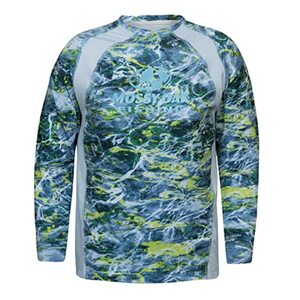 Mossy Oak Herren Angelhemd, langärmelig, mit Lichtschutzfaktor 40+ Hemd, Gelbschwanz, Large