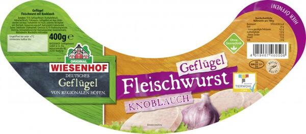 Bild 1 von Wiesenhof Geflügel-Fleischwurst mit Knoblauch