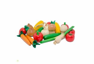 ESTIA Holzspielwaren Spiellebensmittel »großes Gemüseset aus Holz«, (20-tlg), Für Kinder und Erwachsene angenehme Proportionen an die natürliche Größe angelehnt.