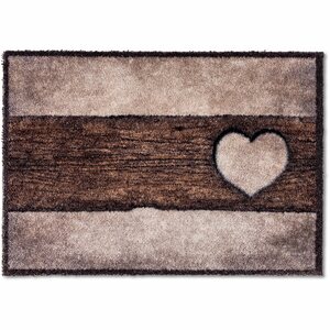 Astra Sauberlaufmatte Pure und Soft 50 cm x 70 cm Holz Herz