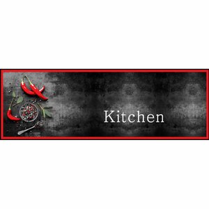 Küchenläufer Cook&Wash Pepper 50 cm x 150 cm Schwarz-Rot