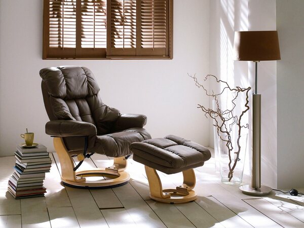 Bild 1 von MCA furniture Relaxsessel »Calgary«, Fernsehsessel XXL 360°drehbar inkl. Hocker mit Lederbezug, belastbar bis 180 kg