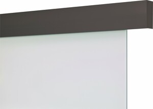 Ambiente Schienen-Set Aluminium matt schwarz Griffmuschel Rund für Glas-Schiebetür, Ideal