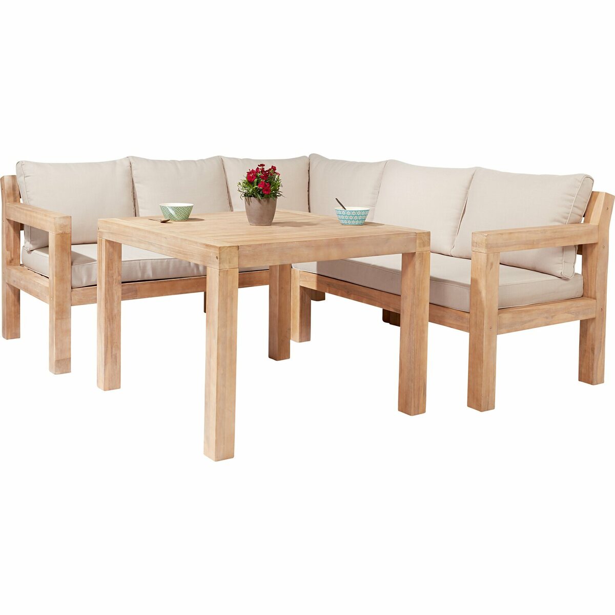 Bild 1 von Lounge-Set mit Esstisch Morenci 4-teilig aus Akazienholz FSC®