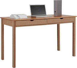 my home Schreibtisch »Gava«, aus massiven Kiefernholz, mit praktischen Griffmulden, in unterschiedlichen Farbvarianten, Breite 140 cm