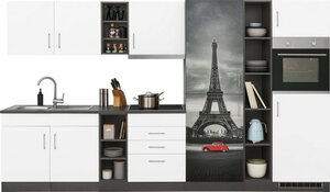 HELD MÖBEL Küchenzeile »Paris«, mit E-Geräten, Breite 340 cm, wahlweise mit Induktionskochfeld