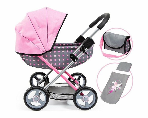 Bild 1 von Bayer Puppenwagen »Cosy, grau/rosa«, mit Wickeltasche