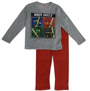 Lego Ninjago Pyjama (Set) Kinder Schlafanzug 2tlg. lang Set Jungen Herbst Winter grau