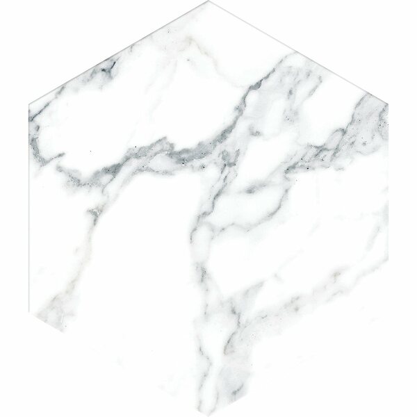 Bild 1 von Feinsteinzeug Hexagon Marmor Hell Glasiert Matt 21,5 x 25 x 0,9 cm