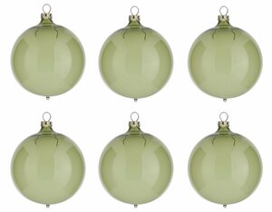 Thüringer Glasdesign Weihnachtsbaumkugel »Transparent« (6 Stück), grün