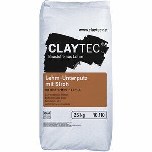 Claytec Lehm Unterputz mit Stroh 25 kg