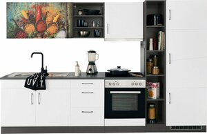 HELD MÖBEL Küchenzeile »Paris«, mit E-Geräten, Breite 300 cm