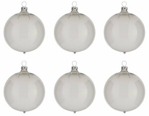 Thüringer Glasdesign Weihnachtsbaumkugel »Transparent« (6 Stück), grau