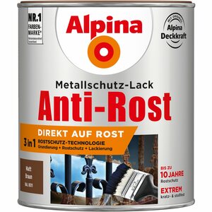 Alpina Metallschutz-Lack Anti-Rost Braun matt 750 ml