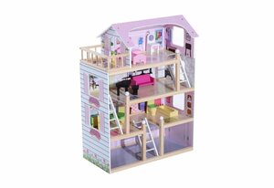 HOMCOM Puppenhaus »Kinder Puppenhaus mit Möbeln«