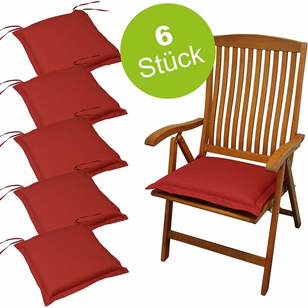 Bild 1 von indoba® 6 x Sitzkissen Premium 95°C vollwaschbar Rot 50x50 cm