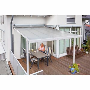 Terrassenüberdachung Bausatz (BxT) 306 cm x 406 cm Weiß