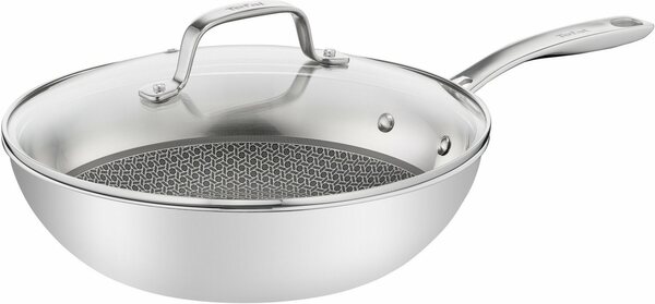 Bild 1 von Tefal Wok »Eternal«, Edelstahl 18/10 (1-tlg), Ø 28 cm, inkl. Glasdeckel, kratzfeste Mesh Beschichtung, alle Herdarten (auch Induktion), dreischichtige Wokpfanne