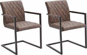 MCA furniture Freischwinger »Kian« (Set, 2 Stück), Vintage Kunstleder mit oder ohne Armlehne, Stuhl belastbar bis 120 kg