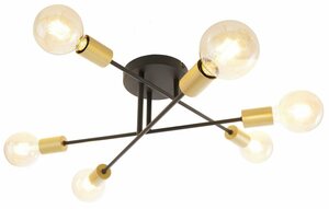 Leonique Deckenleuchte »Jarla«, Deckenlampe / Wandlampe mit goldfarbenen Fassungen, Arme flexibel verstellbar / schwenkbar