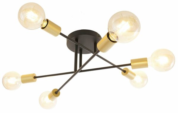Bild 1 von Leonique Deckenleuchte »Jarla«, Deckenlampe / Wandlampe mit goldfarbenen Fassungen, Arme flexibel verstellbar / schwenkbar