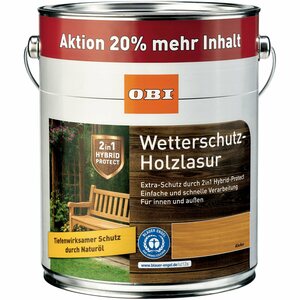 OBI Wetterschutz-Holzlasur 2in1 Kiefer 4,8 l