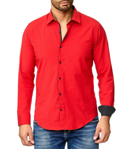 RUSTY NEAL R-75 Herren Freizeit-Hemd Party-Shirt Rot