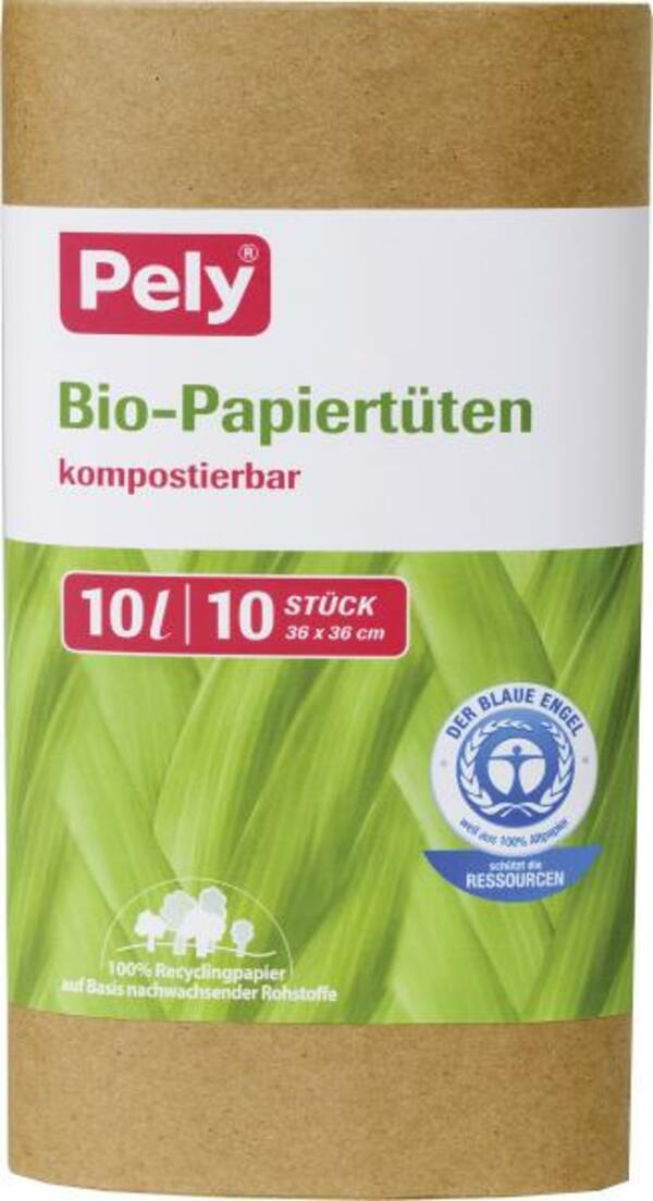 Bild 1 von Pely kompostierbare Bio-Papiertüten 10 Liter